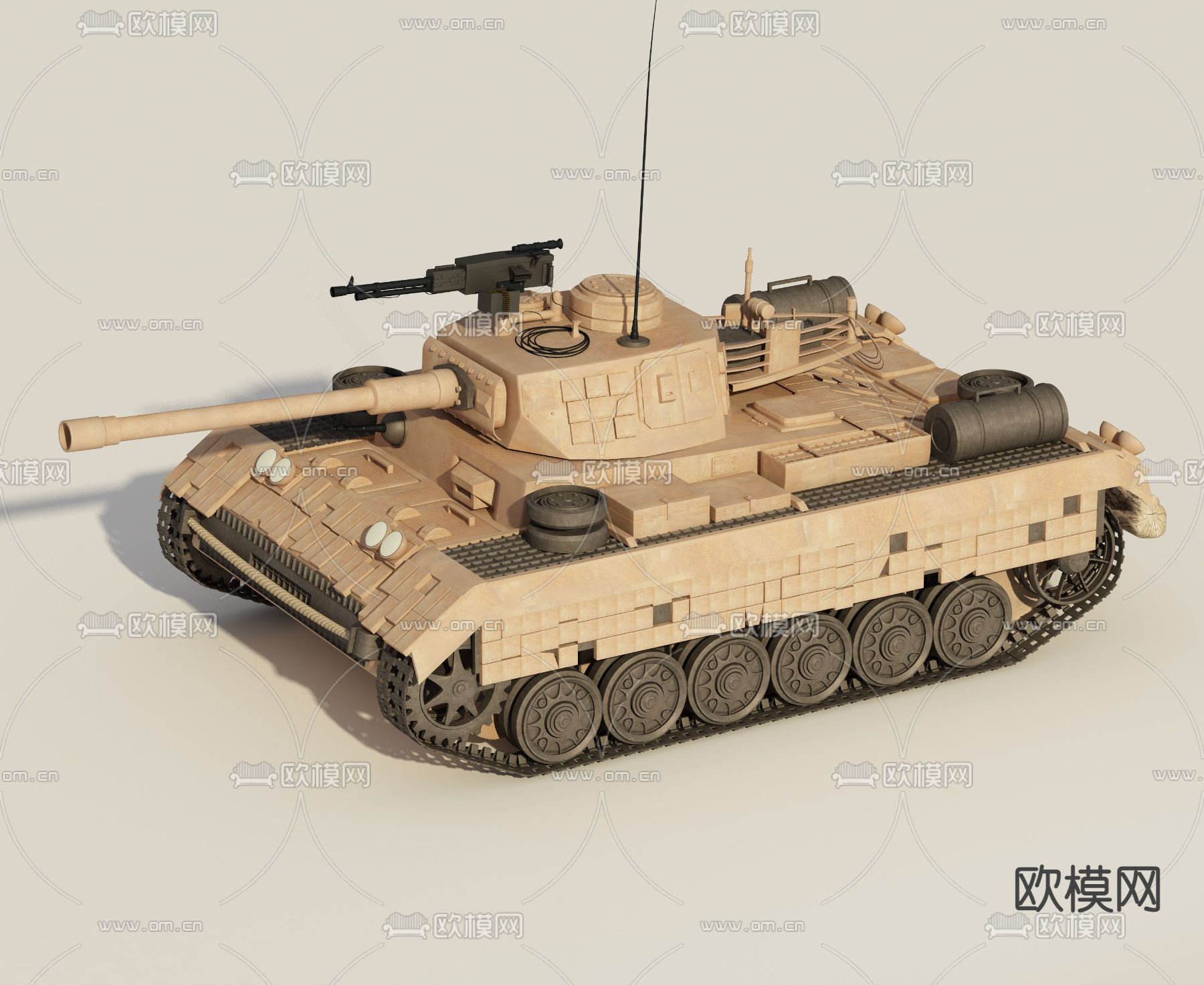 现代坦克3d模型下载（渲染图1）