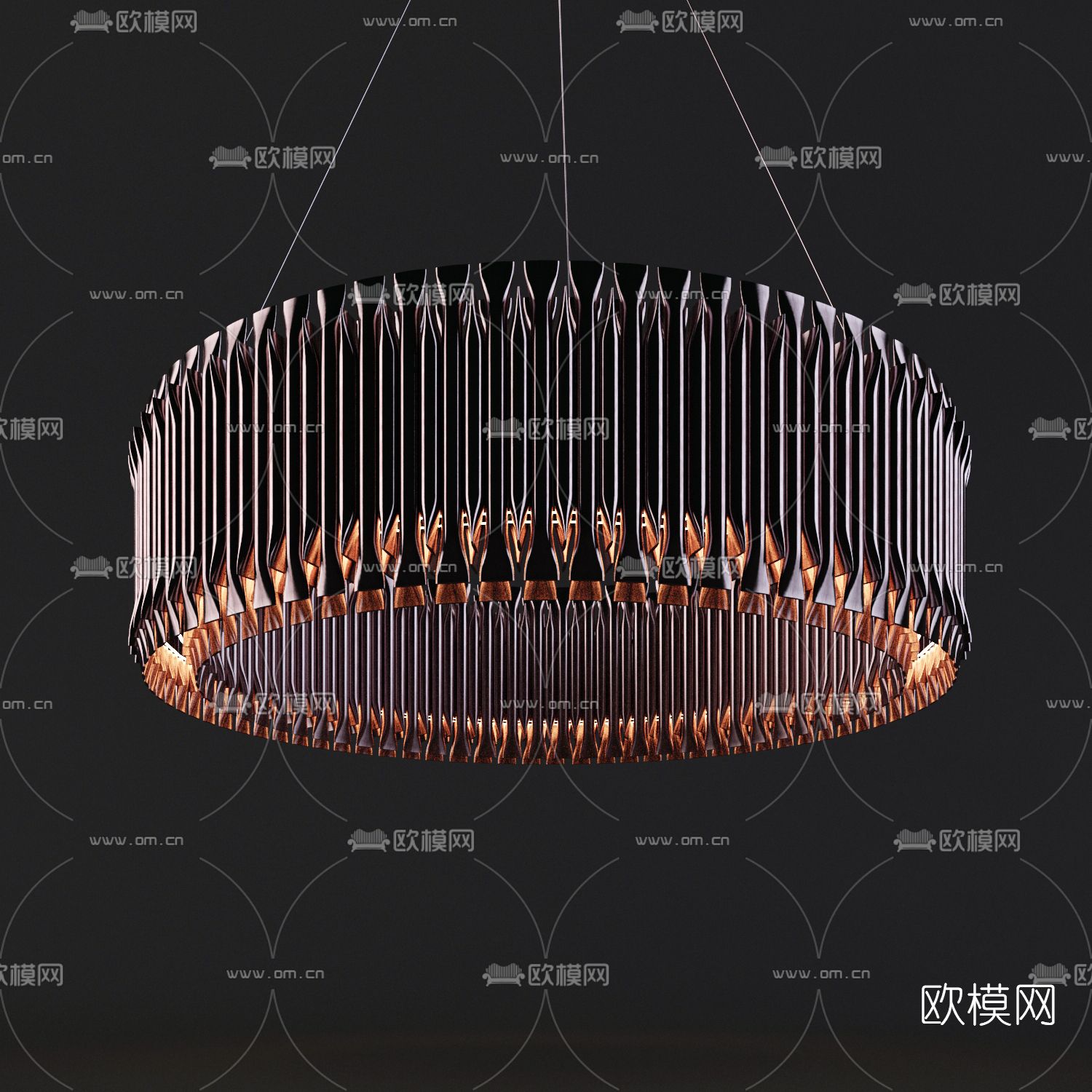 现代环形吊灯3d模型