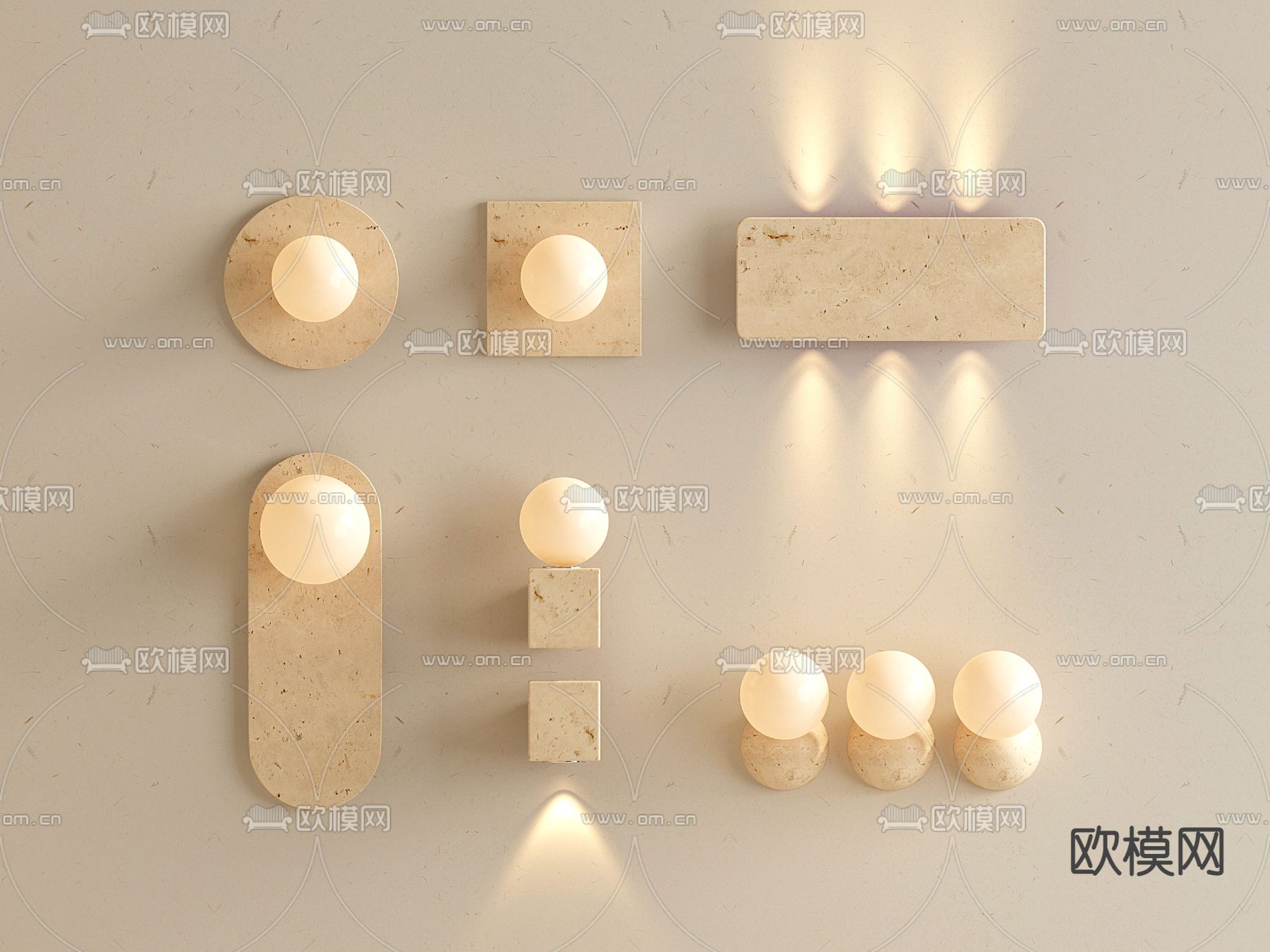 侘寂壁灯3d模型下载