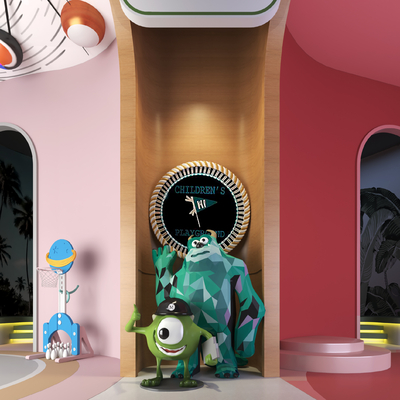  现代潮玩雕塑摆件su模型 