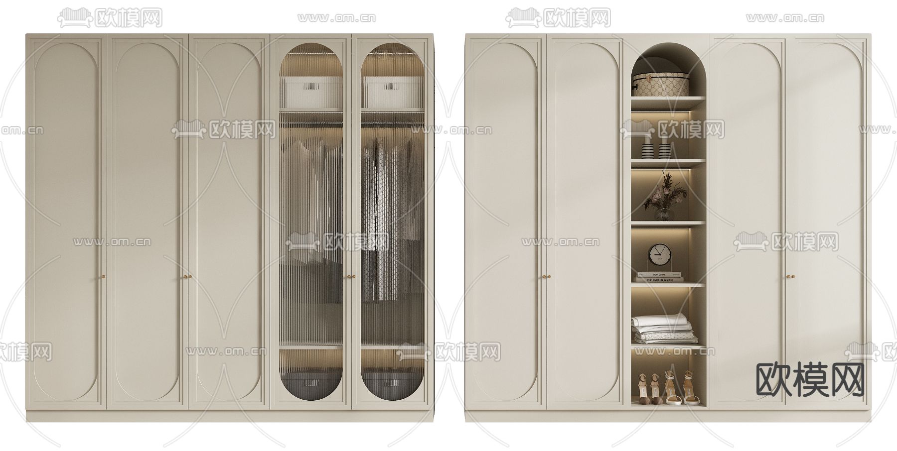 美式衣柜su模型下载（渲染图1）