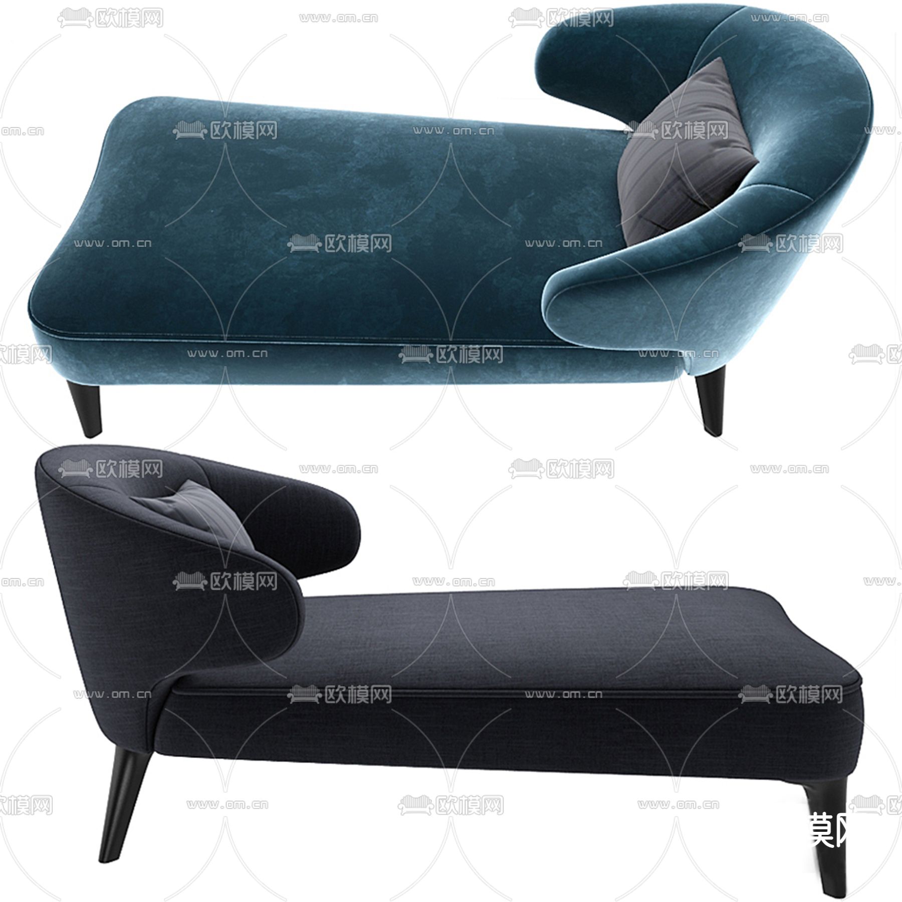 Minotti Aston 贵妃椅3d模型下载