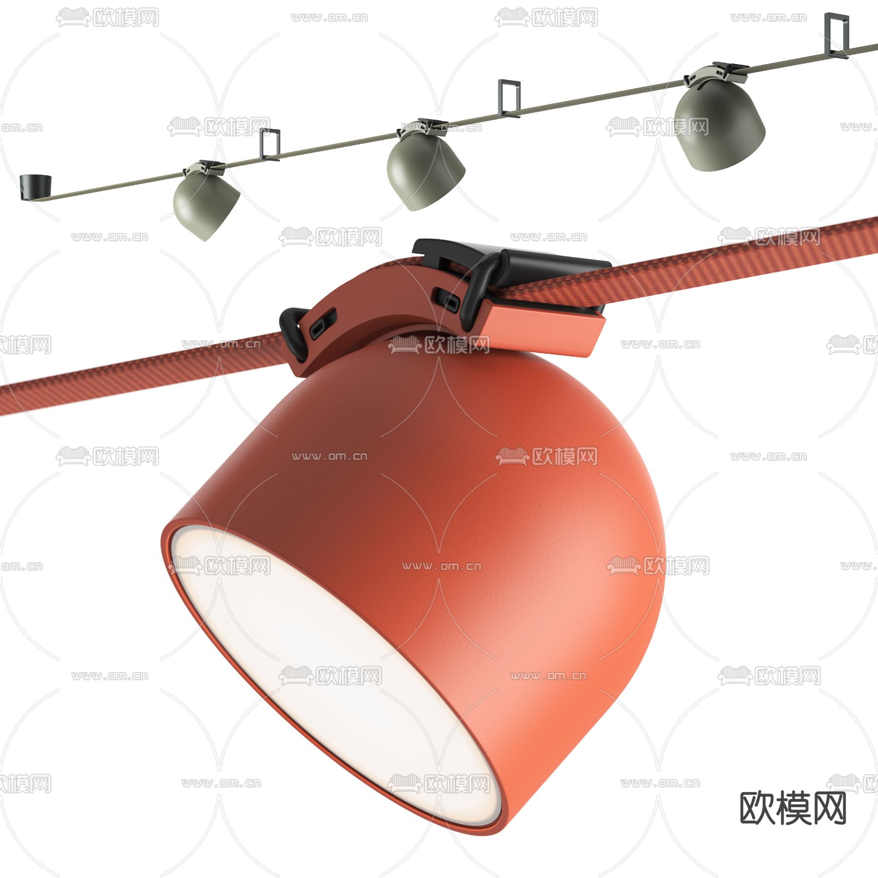 北欧筒灯 射灯3d模型下载（渲染图3）