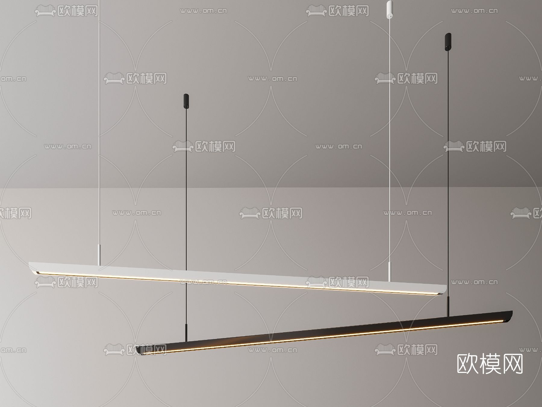 现代条形吊灯3d模型下载_ID12193439_3dmax免费模型-欧模网