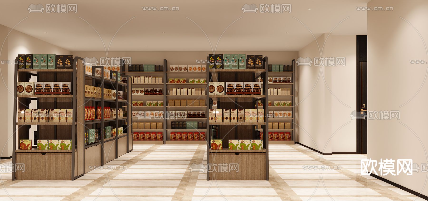 农产品直播间3d模型下载（渲染图2）