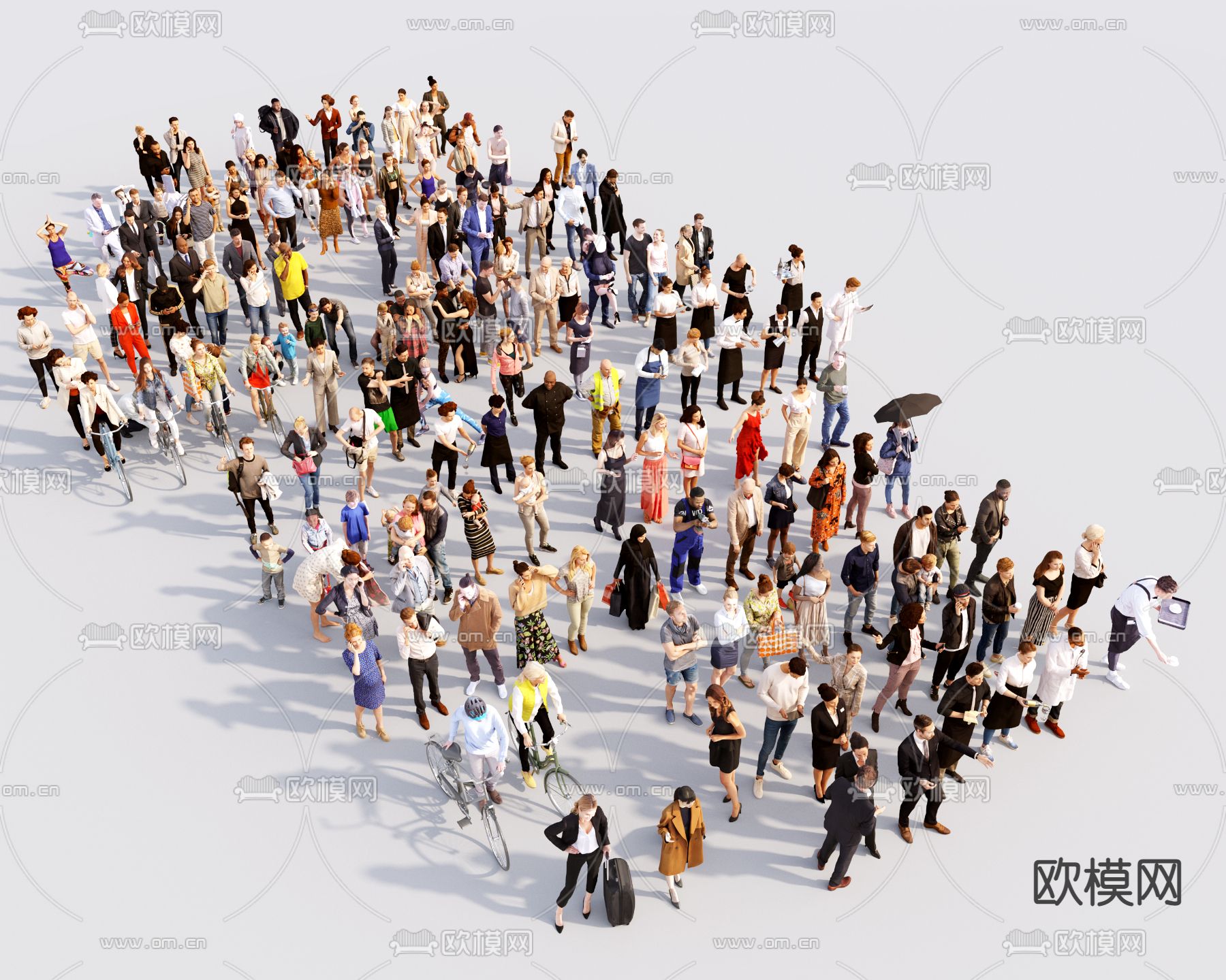 现代站姿人物3d模型下载（渲染图1）