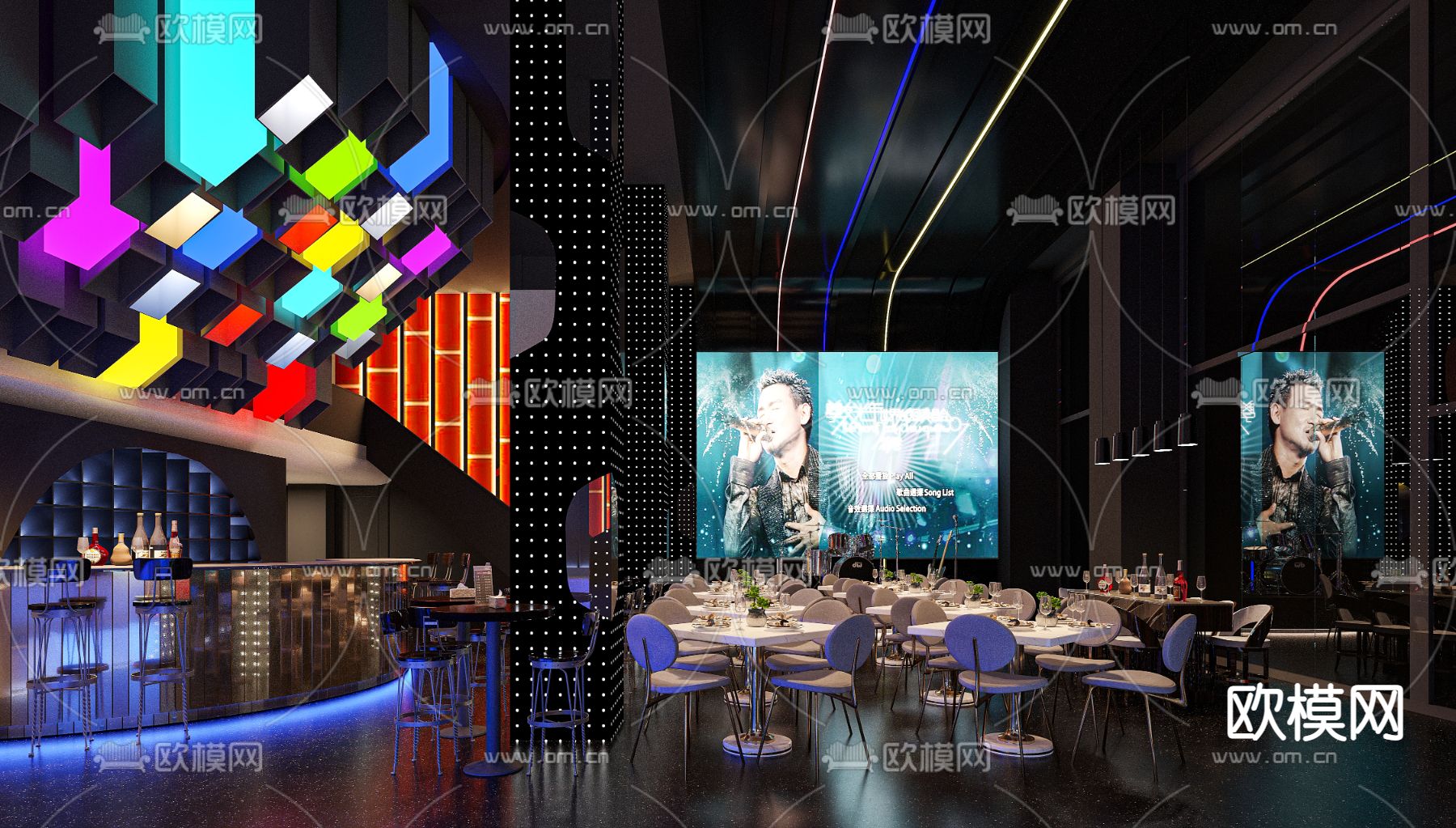 现代酒吧3d模型下载