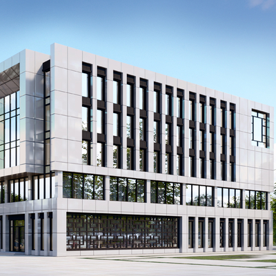 现代办公楼外观su模型