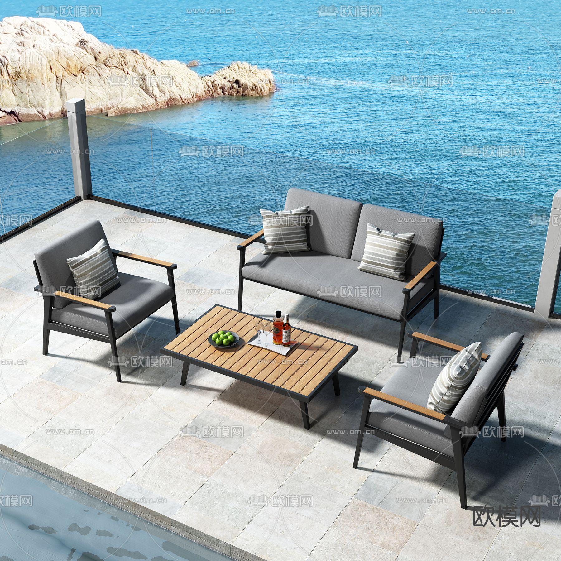 户外沙发3d模型下载