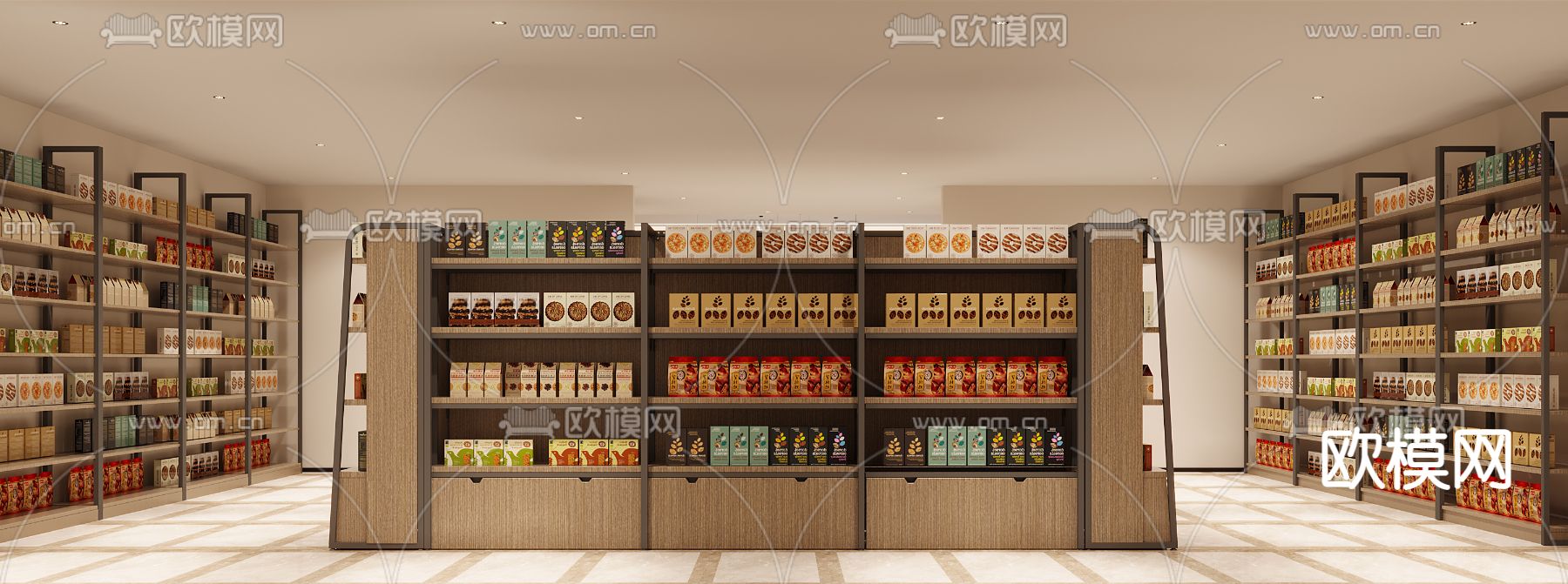 农产品直播间3d模型下载（渲染图4）