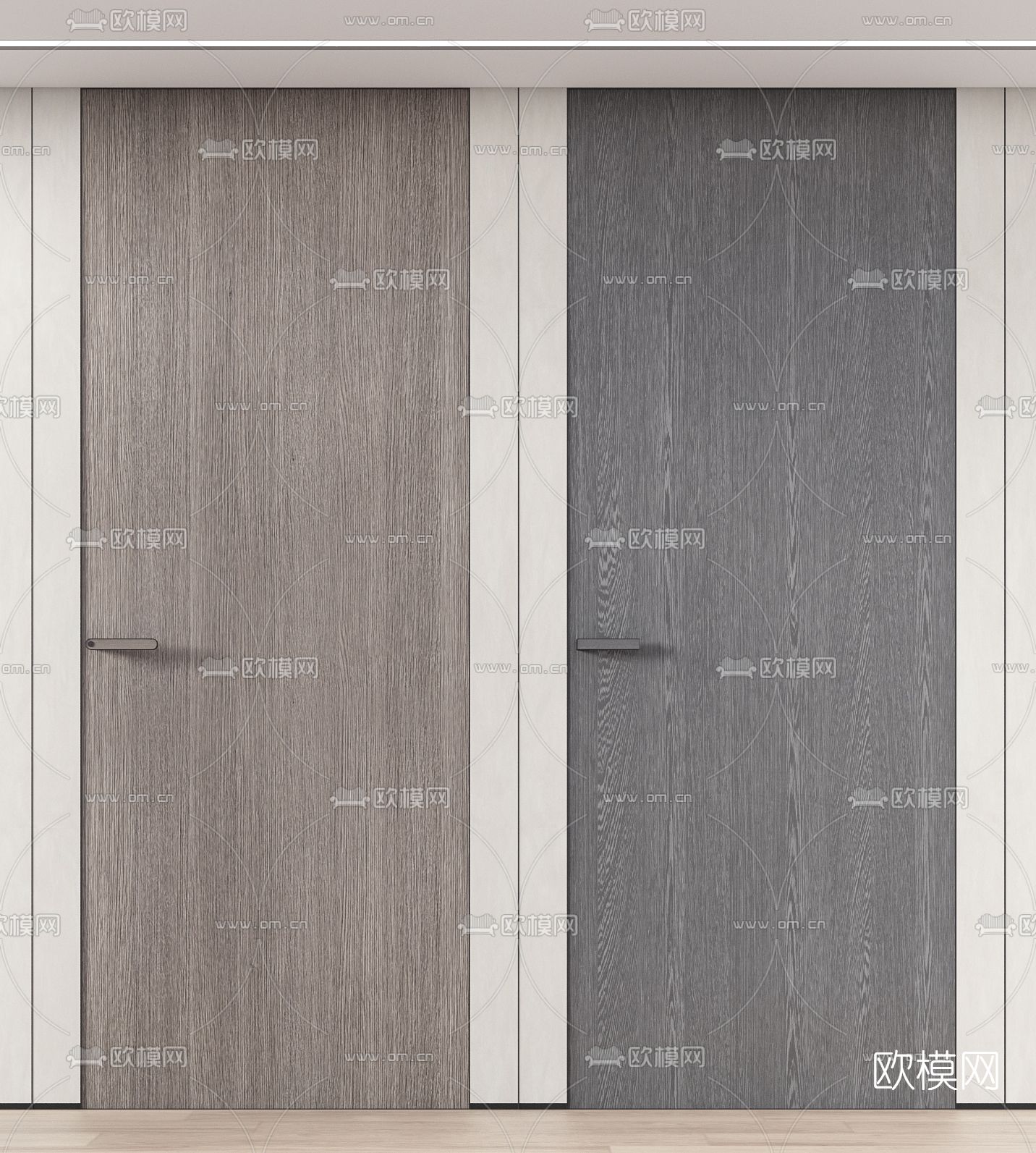 现代房门 单开门3d模型下载（渲染图2）