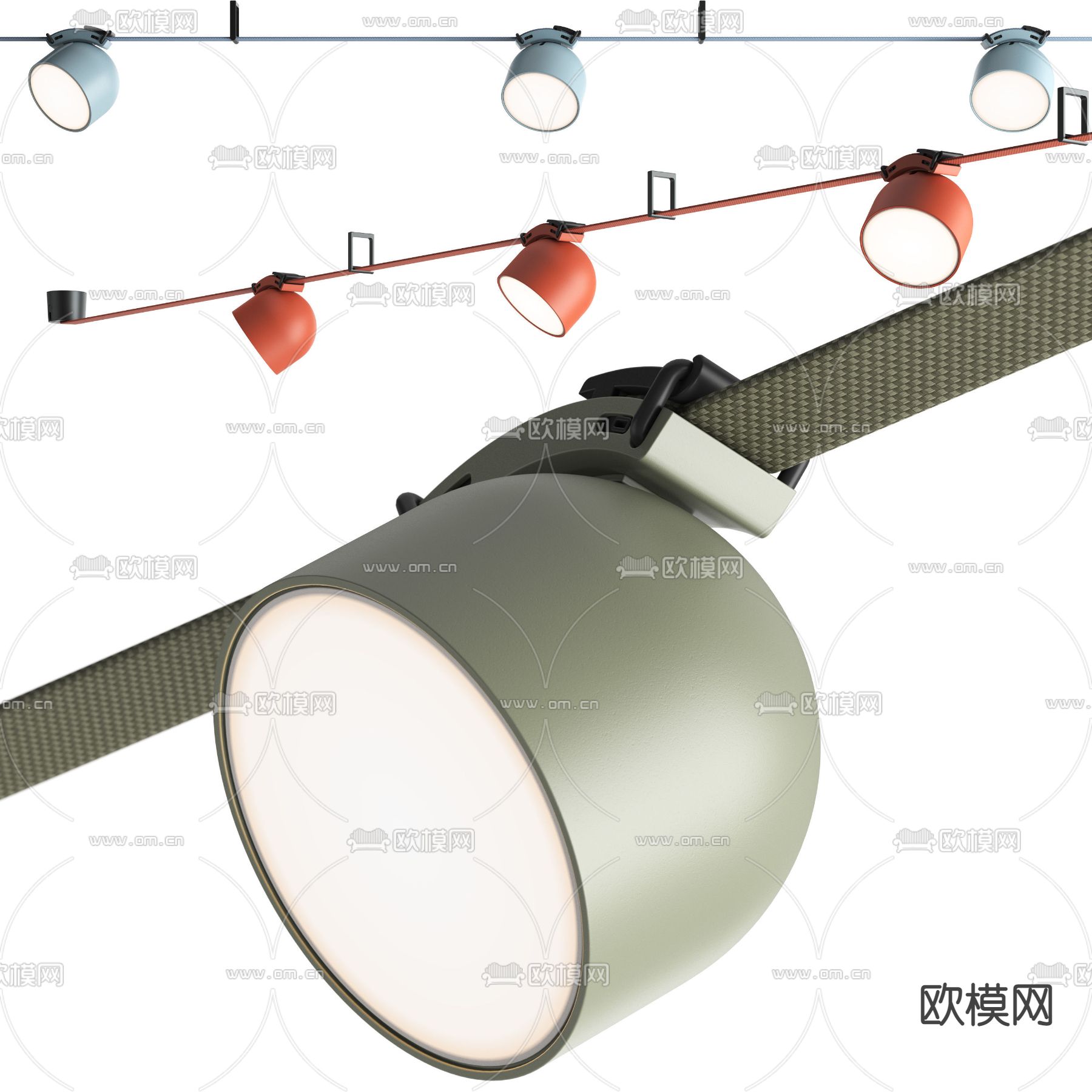 北欧筒灯 射灯3d模型下载（渲染图2）