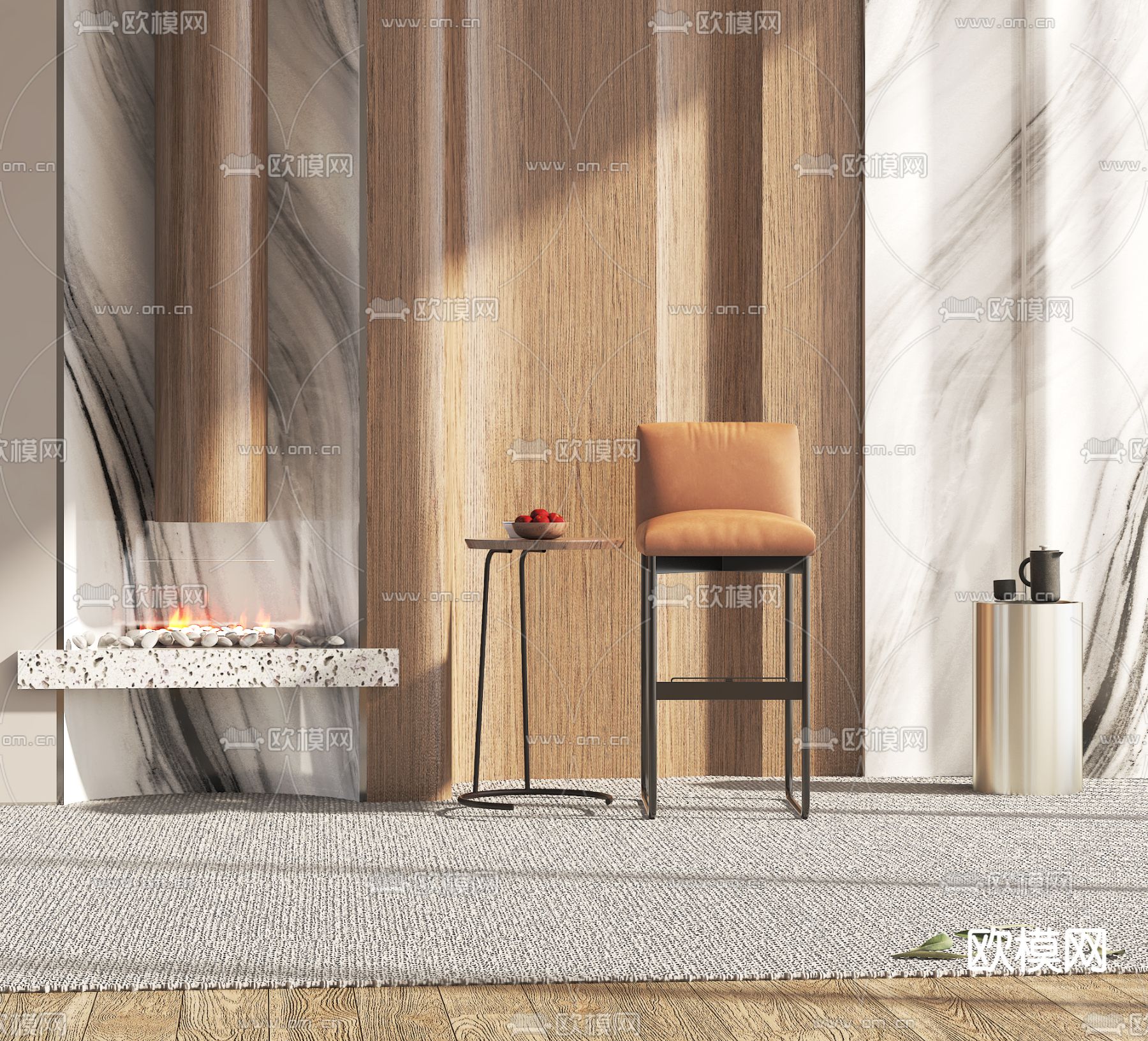 现代吧台椅 吧凳3d模型下载