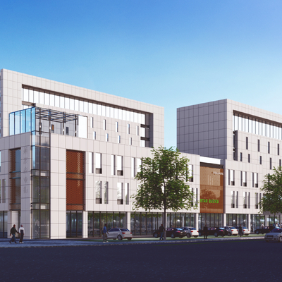 现代办公楼外观su模型