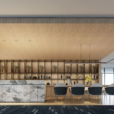  现代售楼处休息区su模型 