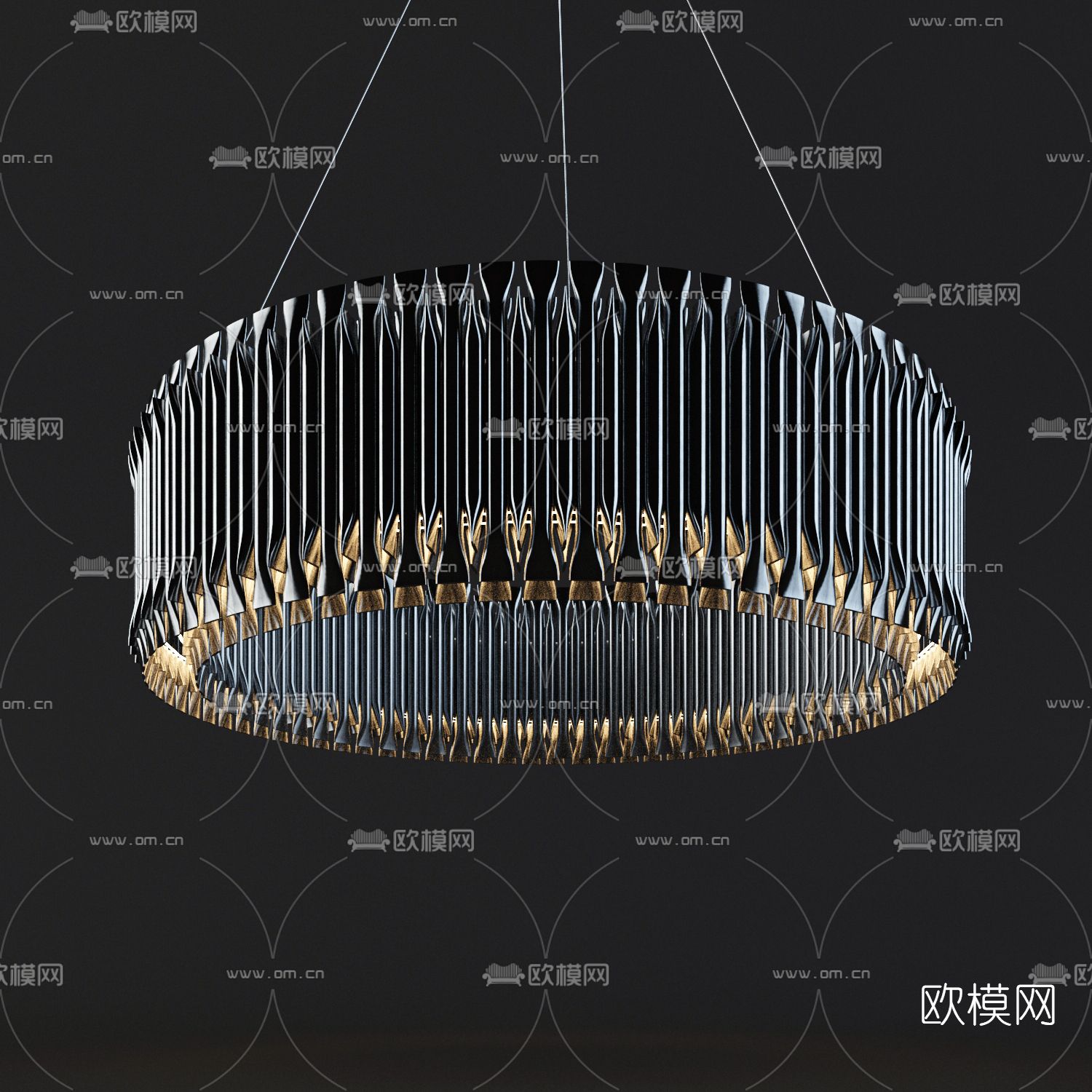 现代环形吊灯3d模型