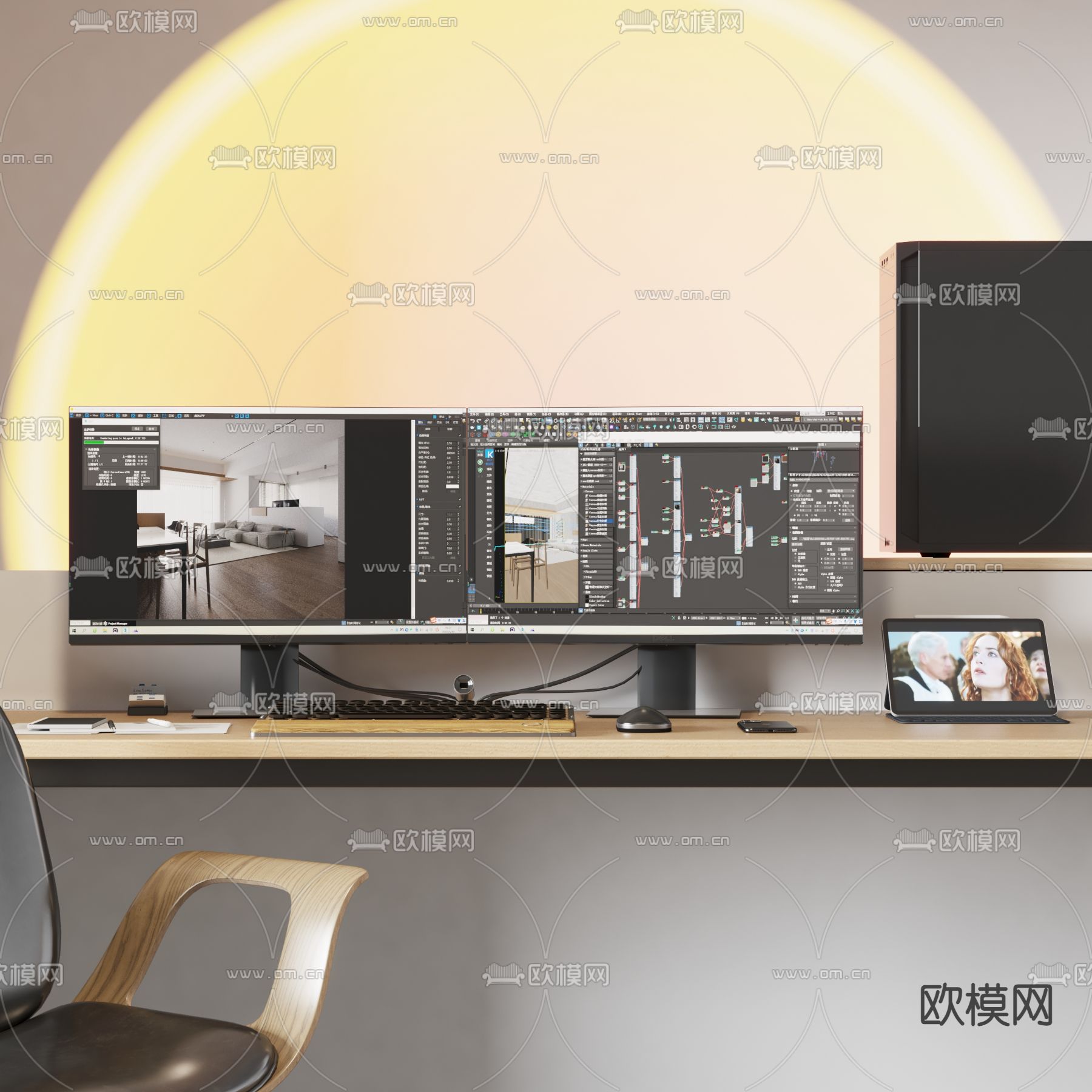 电脑 键盘鼠标 平板电脑3d模型