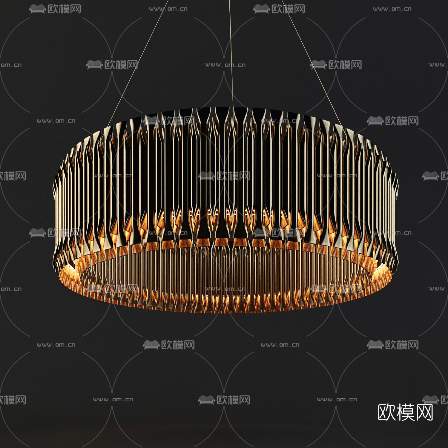 现代环形吊灯3d模型