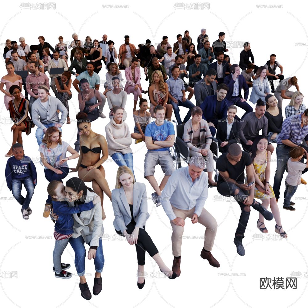 现代站姿人物3d模型下载（渲染图2）