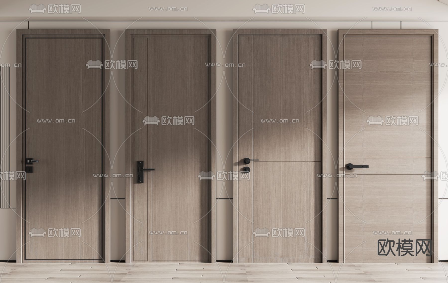 木门 单开门 房门 平开门 3d模型下载_ID12193707_3dmax免费模型-欧模网