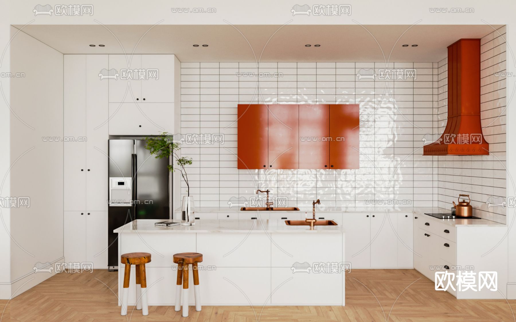 简欧客餐厅3d模型下载（渲染图3）