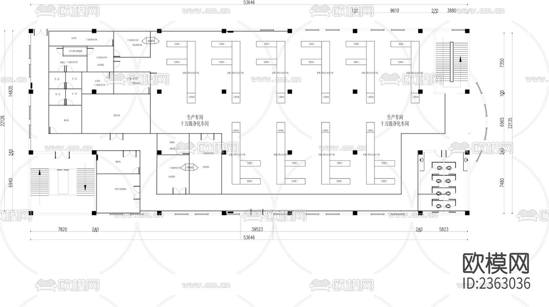 净化车间口罩厂cad施工图-免费3dmax模型库-欧模网