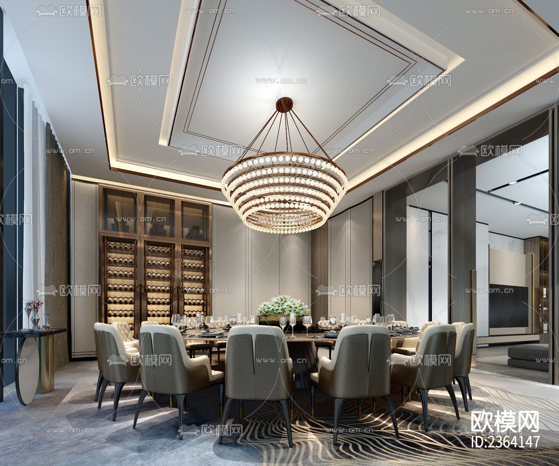多功能厅+员工餐厅cad施工图-免费3dmax模型库-欧模网