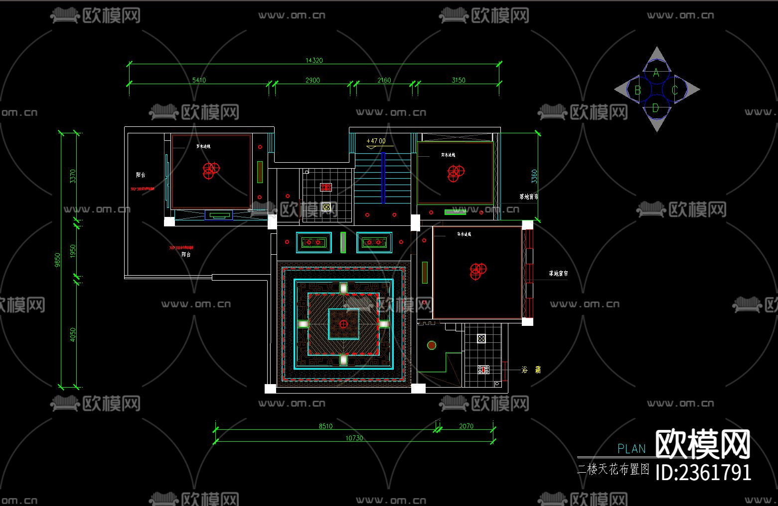 三层别墅装修设计cad施工图下载（渲染图5）