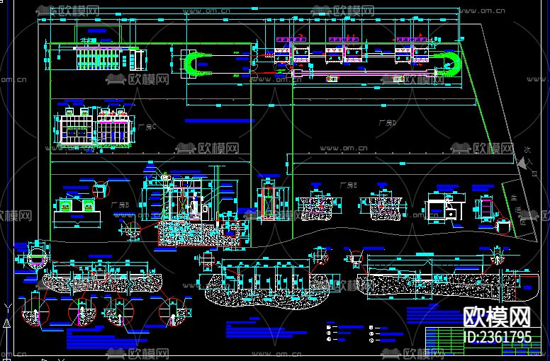 铝材氟碳线设备布局设计cad施工图下载