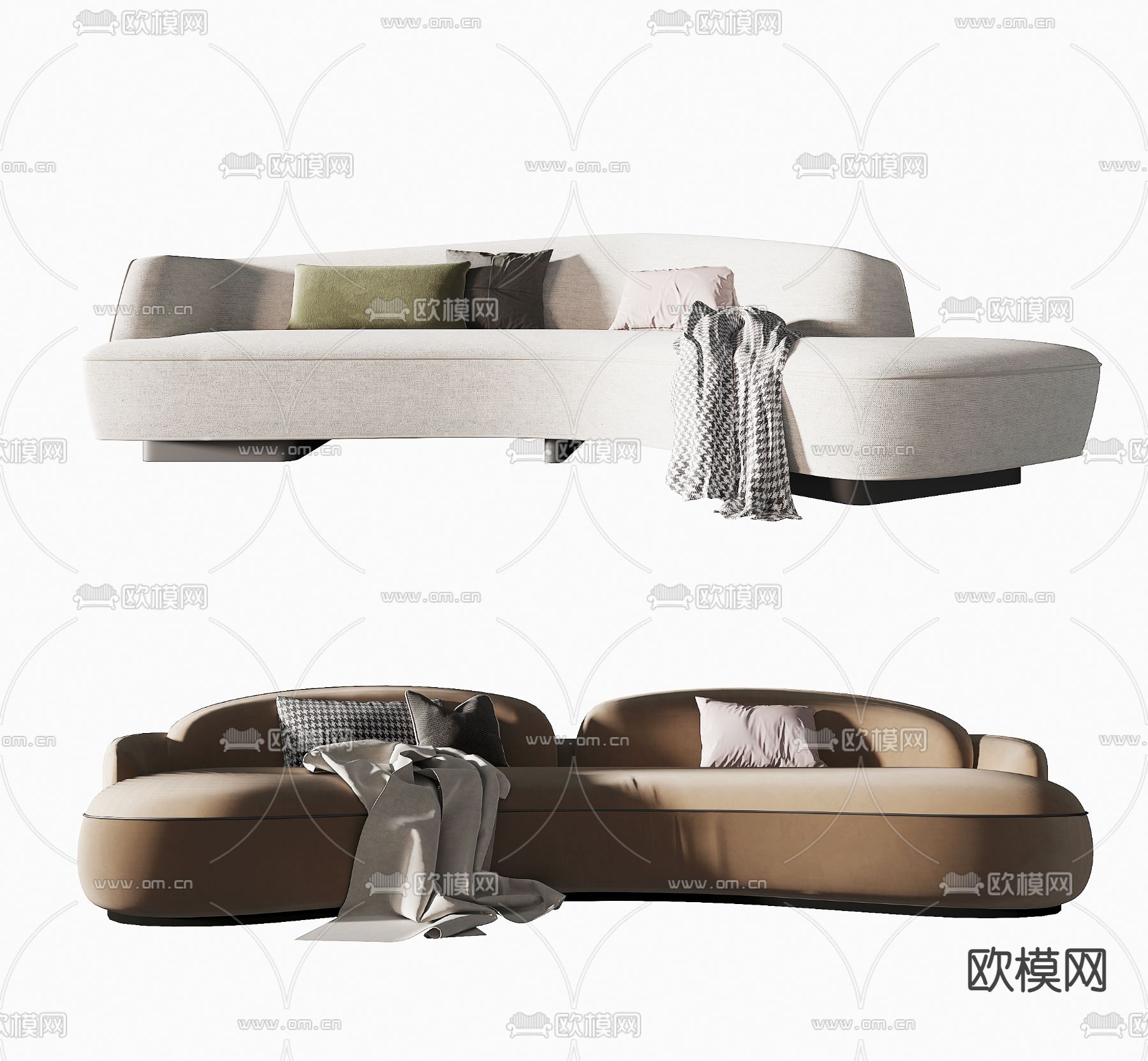 弧形沙发 异形沙发3d模型下载