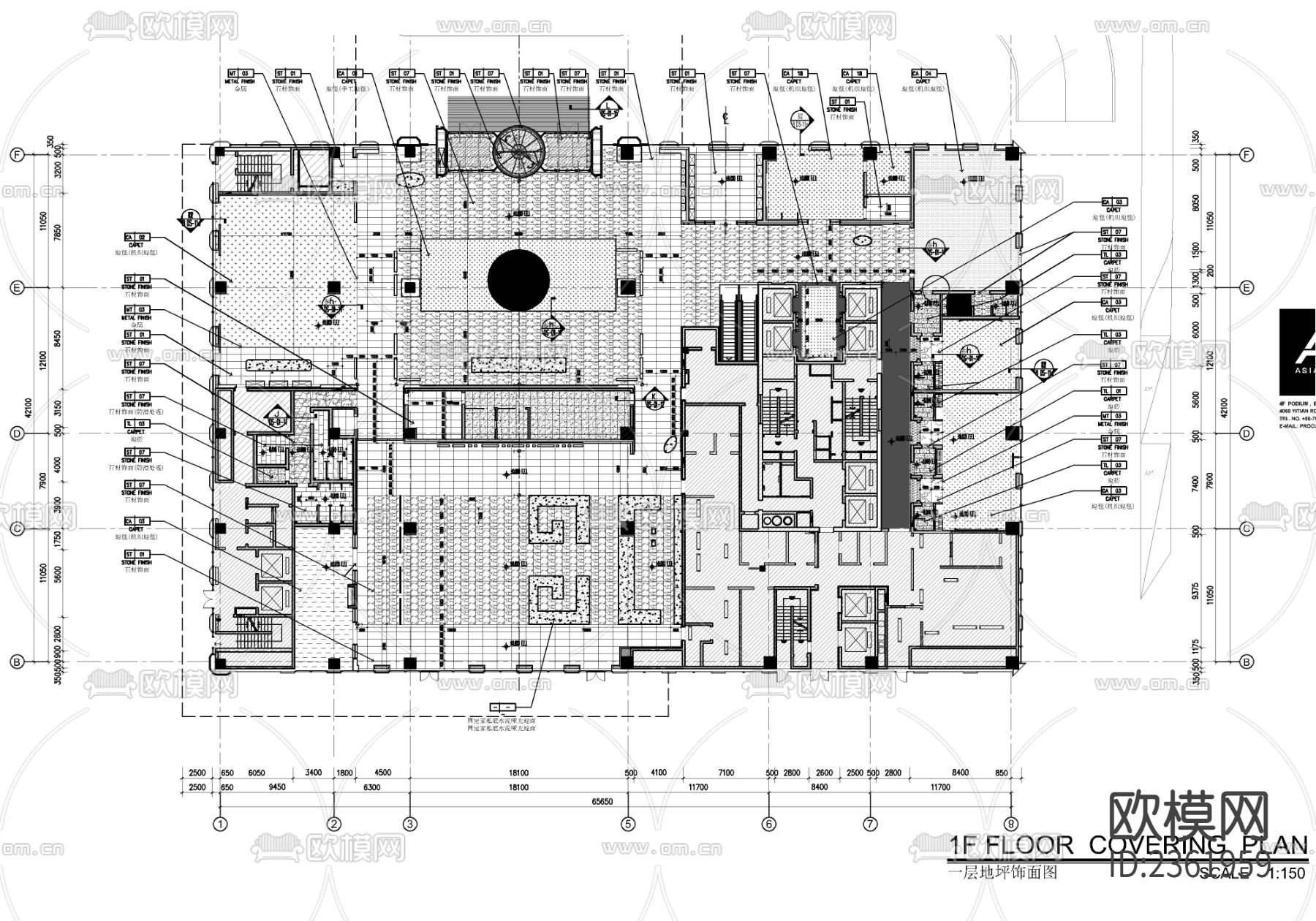 酒店大堂吧全日制自助餐厅设计cad施工图下载（渲染图10）