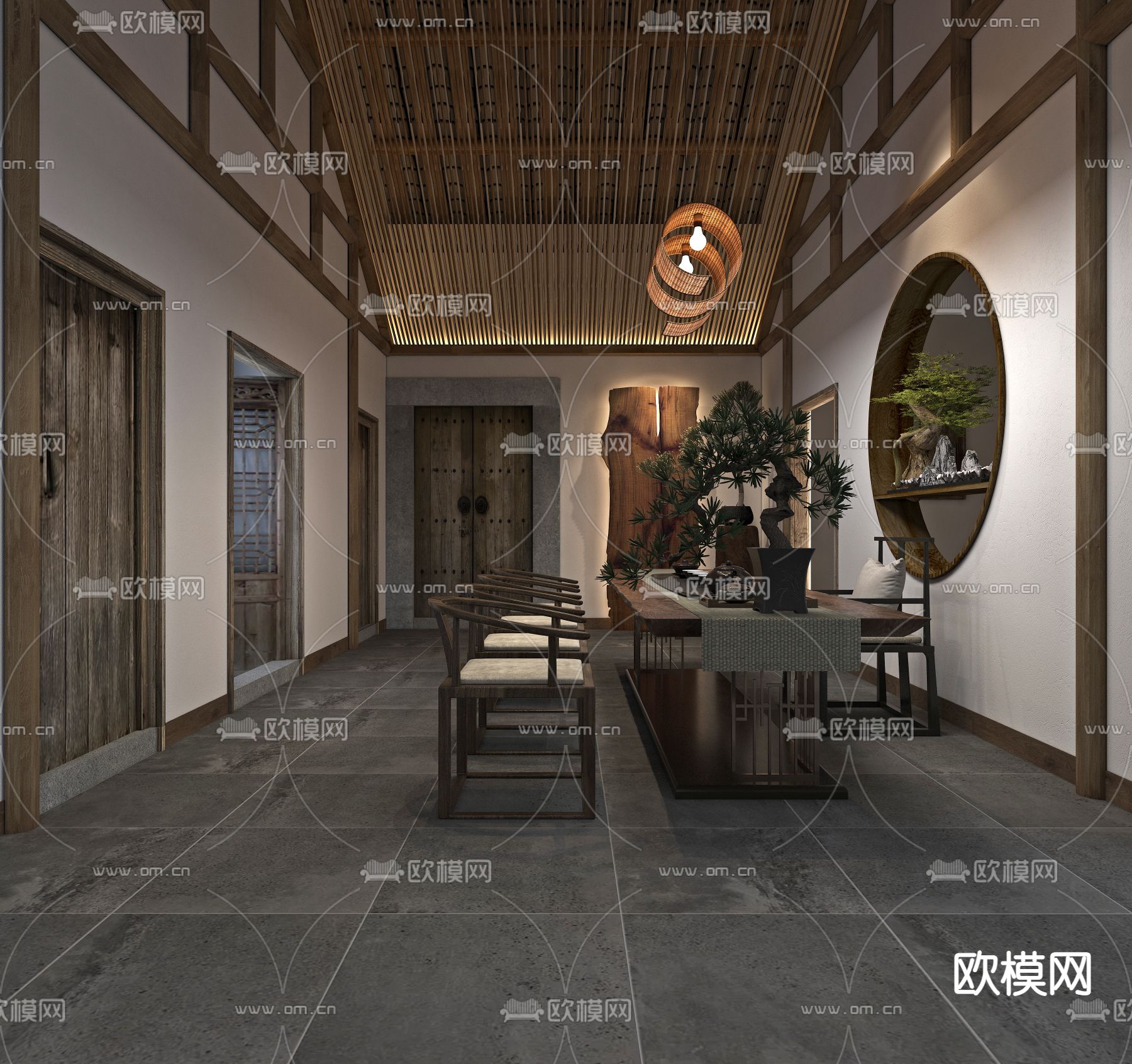 原木风民宿免费3d模型下载（渲染图4）