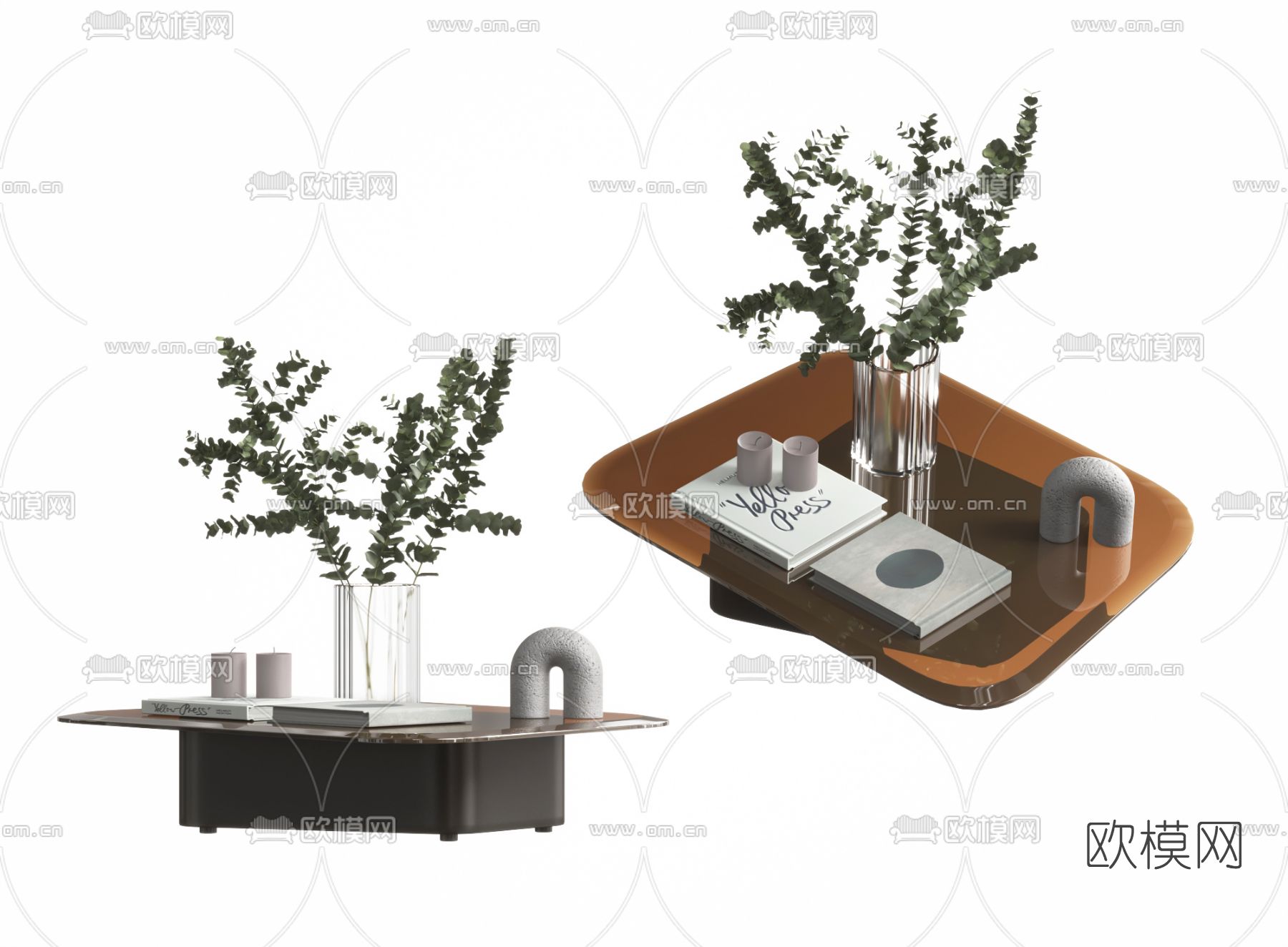 现代茶几3d模型下载