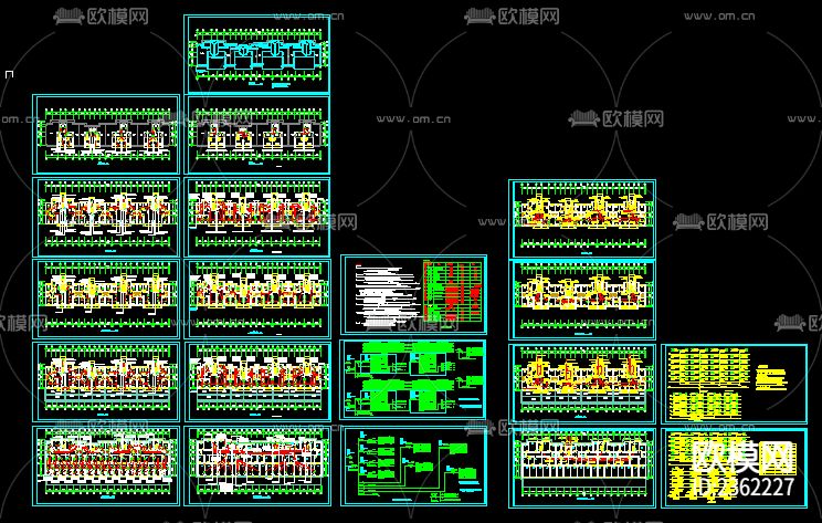 小区住宅电气设计cad施工图下载（渲染图3）
