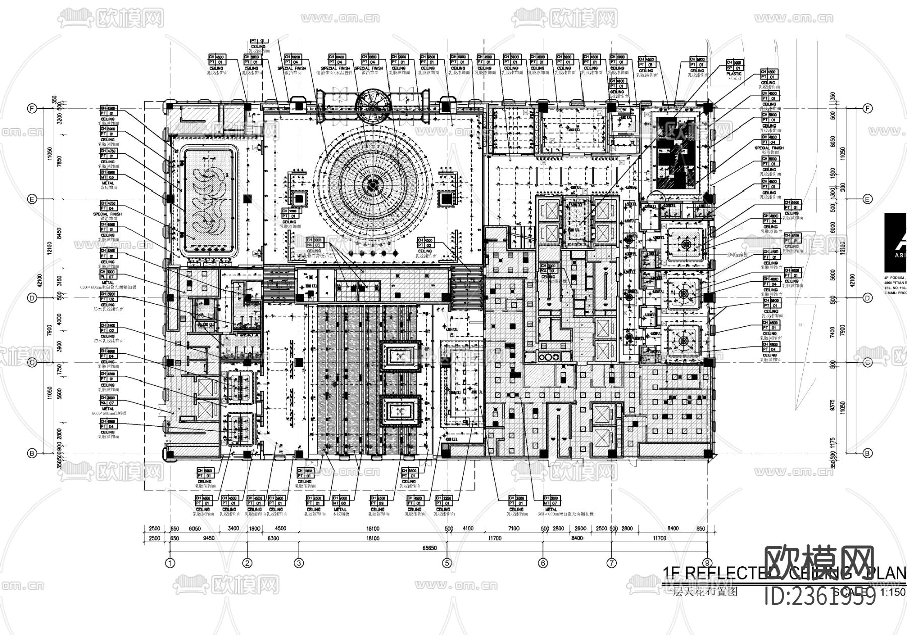 酒店大堂吧全日制自助餐厅设计cad施工图下载（渲染图8）