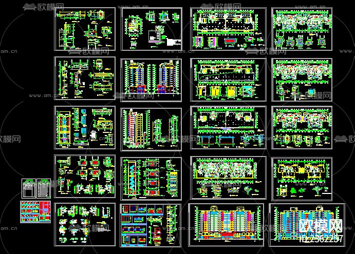 高层住宅设计cad施工图下载（渲染图5）