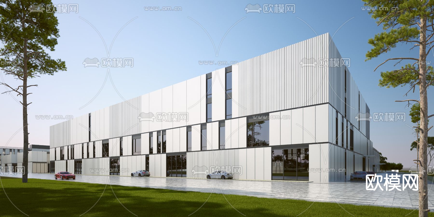 厂房外观3d模型下载