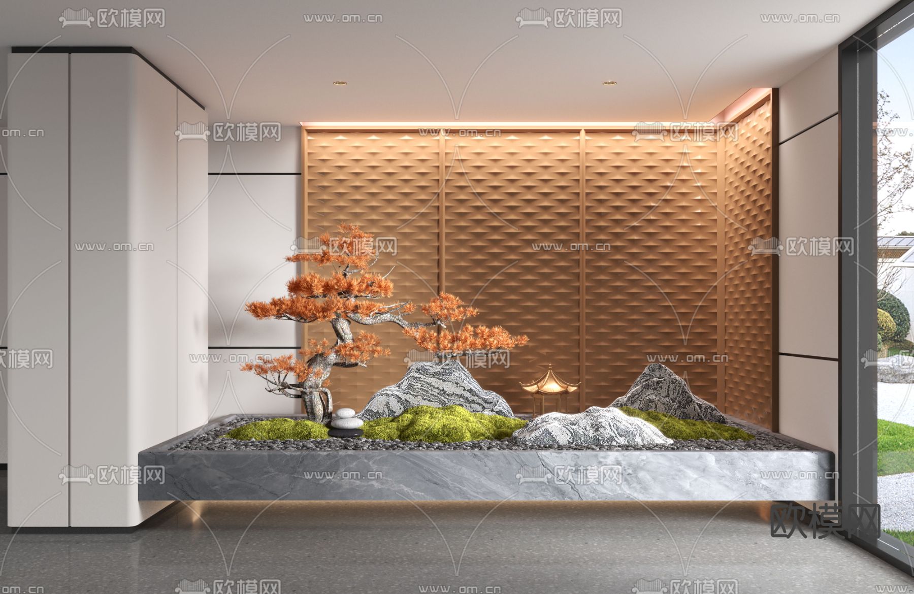 新中式室内景观 园艺小品3d模型下载