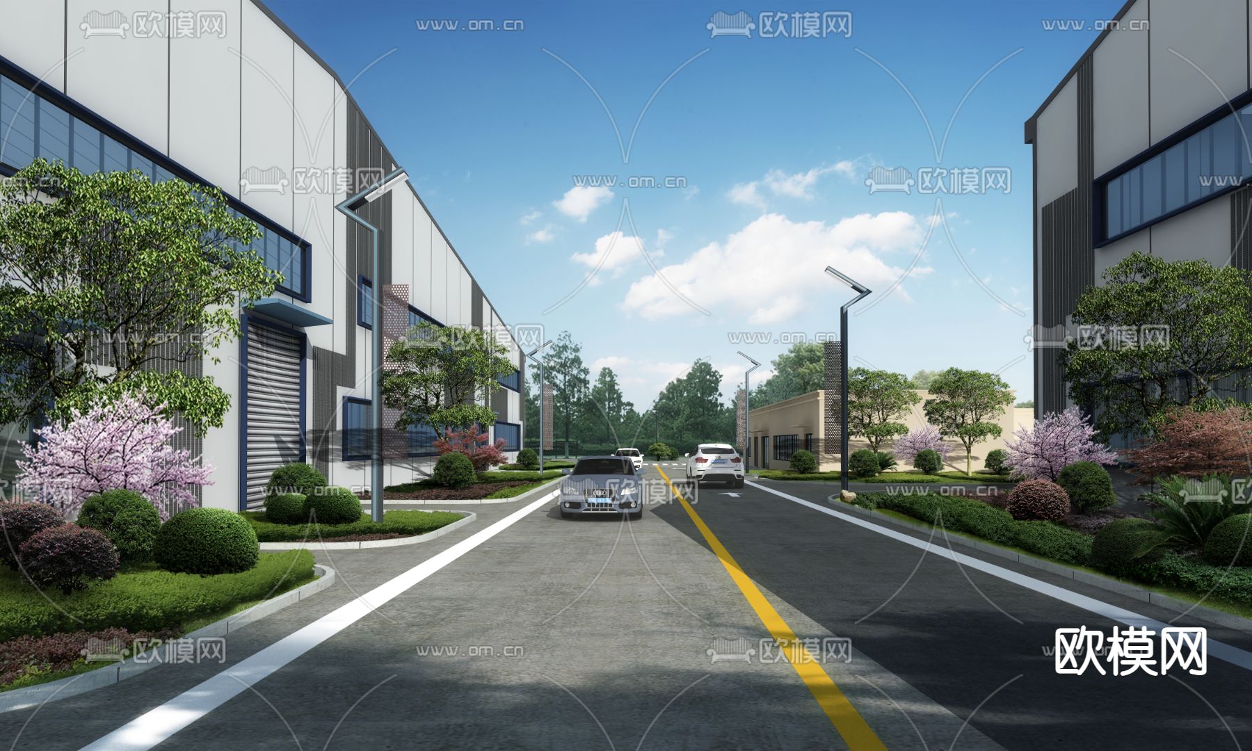 工厂道路桥梁psd下载