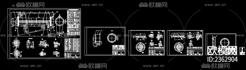 冷凝器装配图CAD施工图下载（渲染图2）