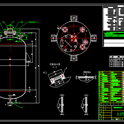  0.3T油罐装配机械图 