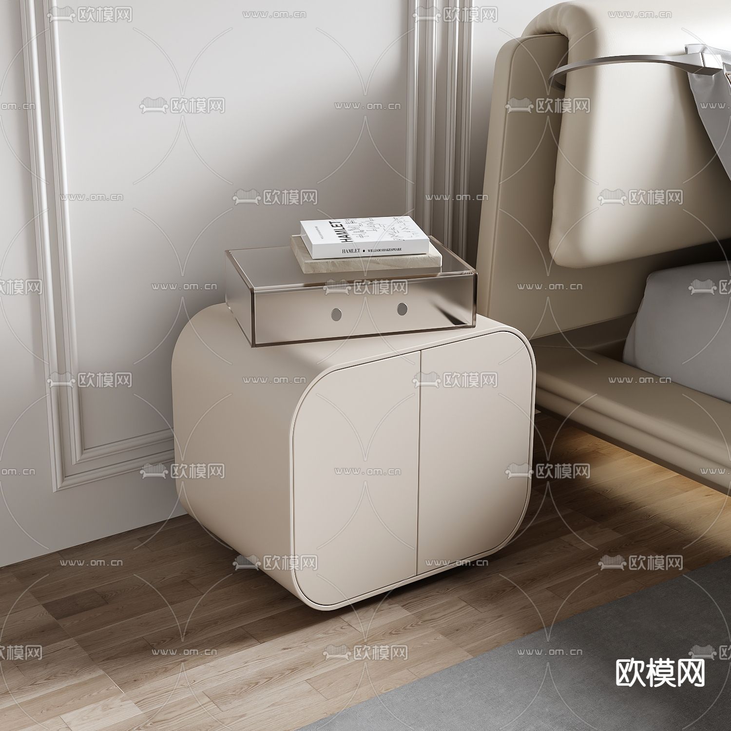 现代床头柜3d模型下载