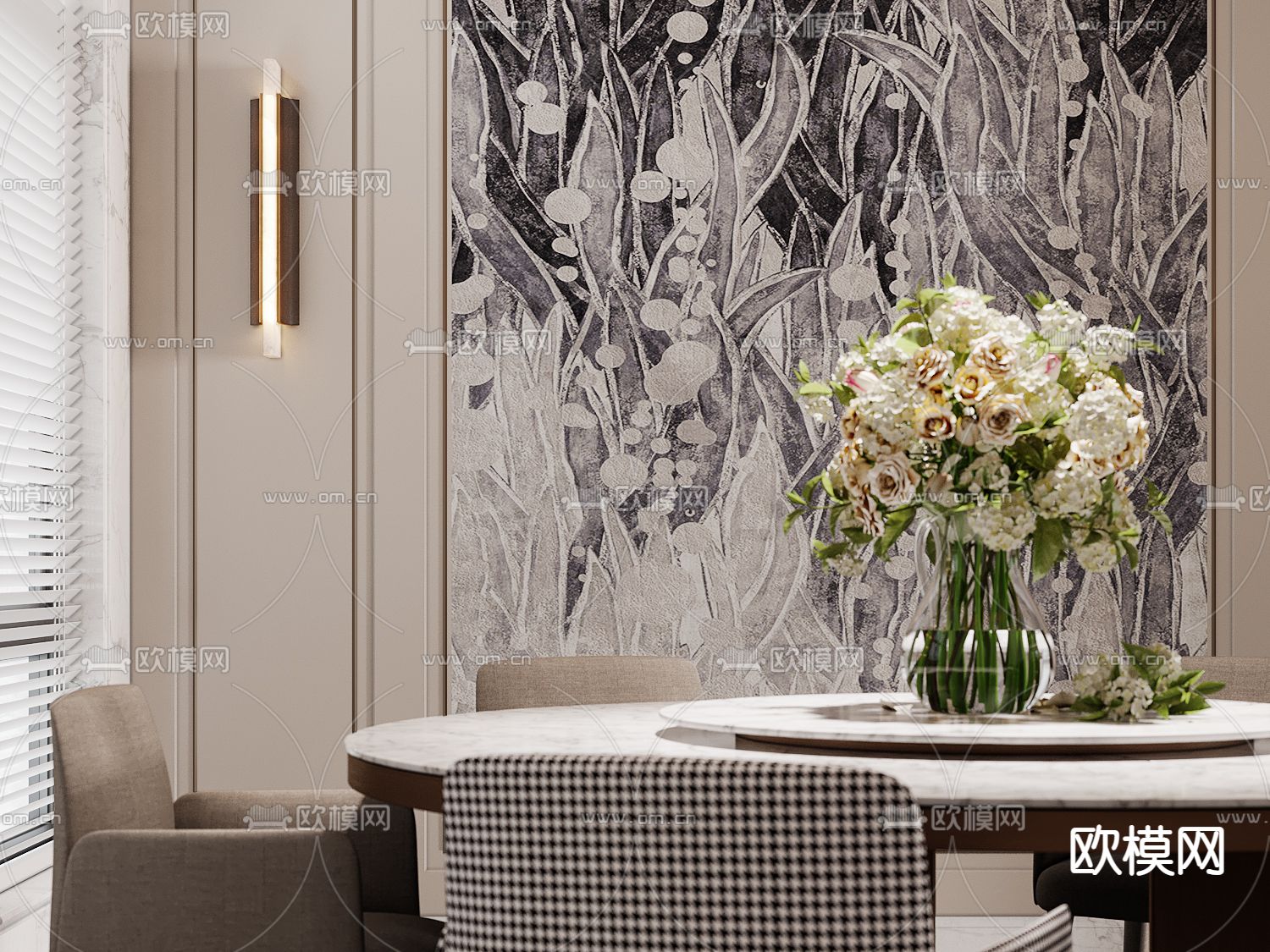 美式餐厅3d模型下载（渲染图2）