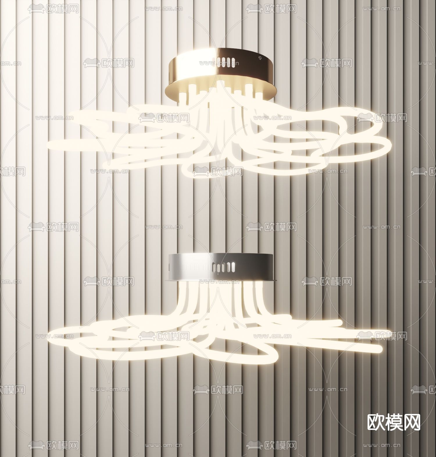 现代花状吸顶灯3d模型下载