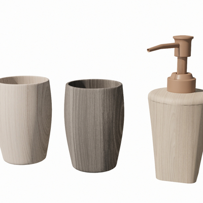  现代洗手液 牙杯su模型 