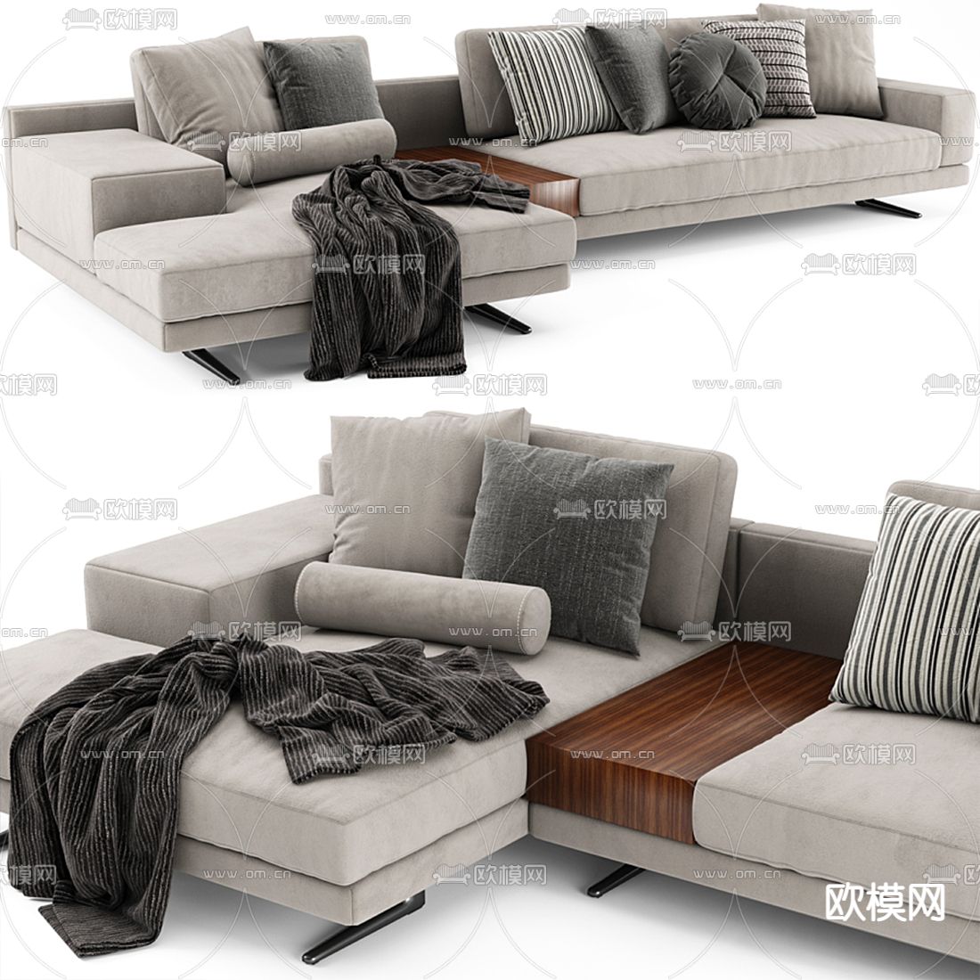Poliform多人沙发 转角沙发3d模型下载（渲染图3）