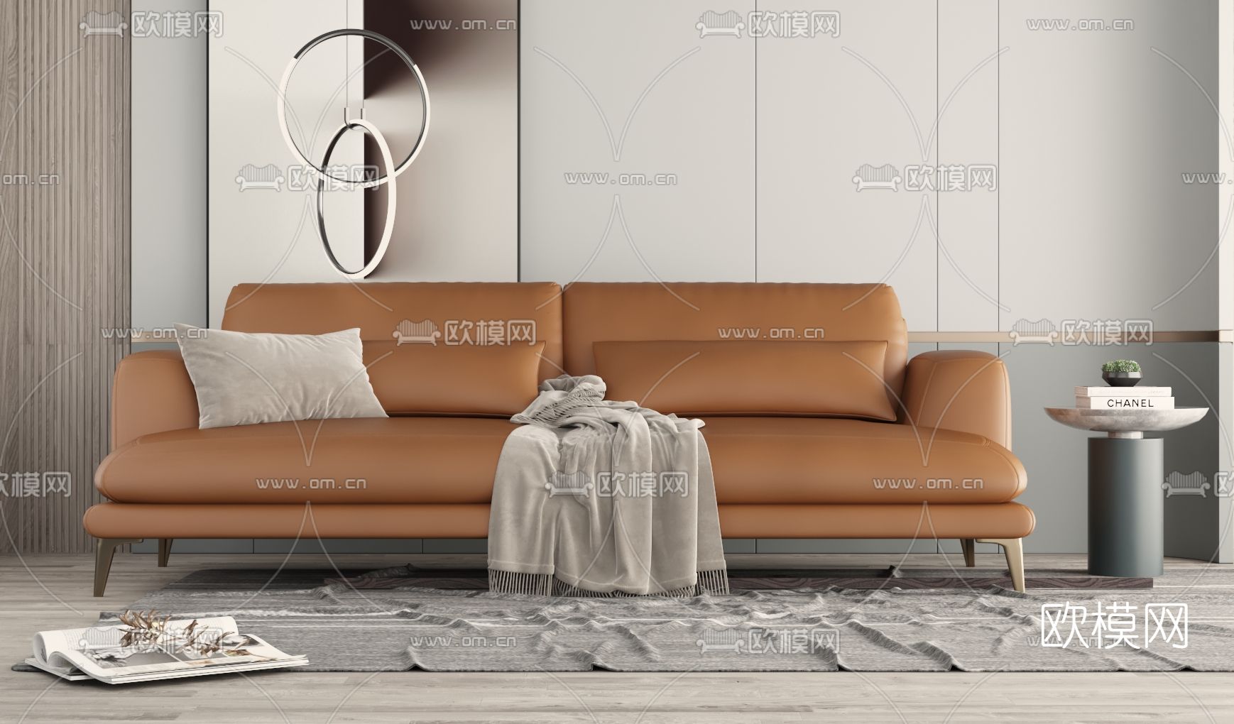 现代双人沙发3d模型下载