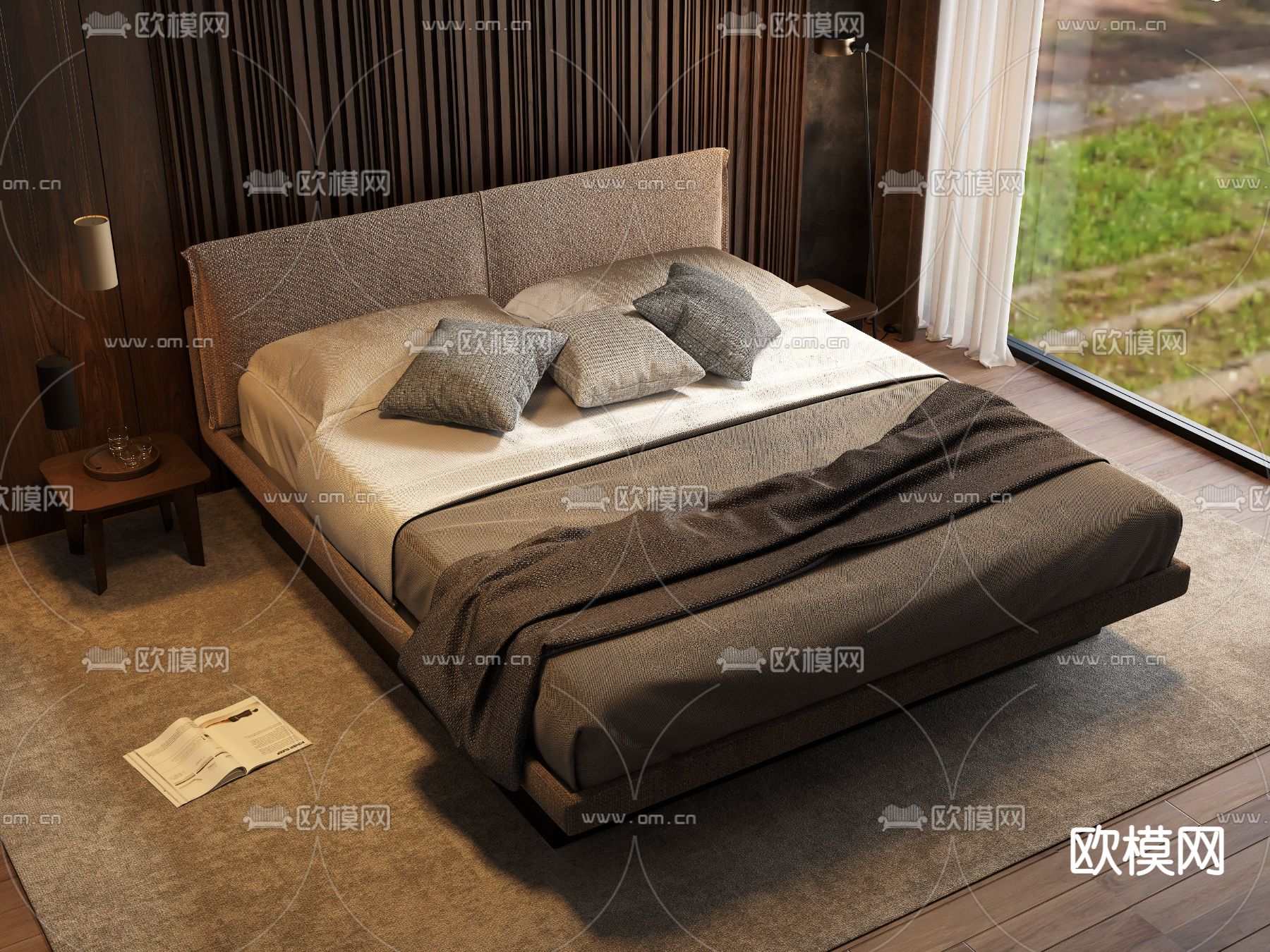 Molteni 双人床3d模型下载