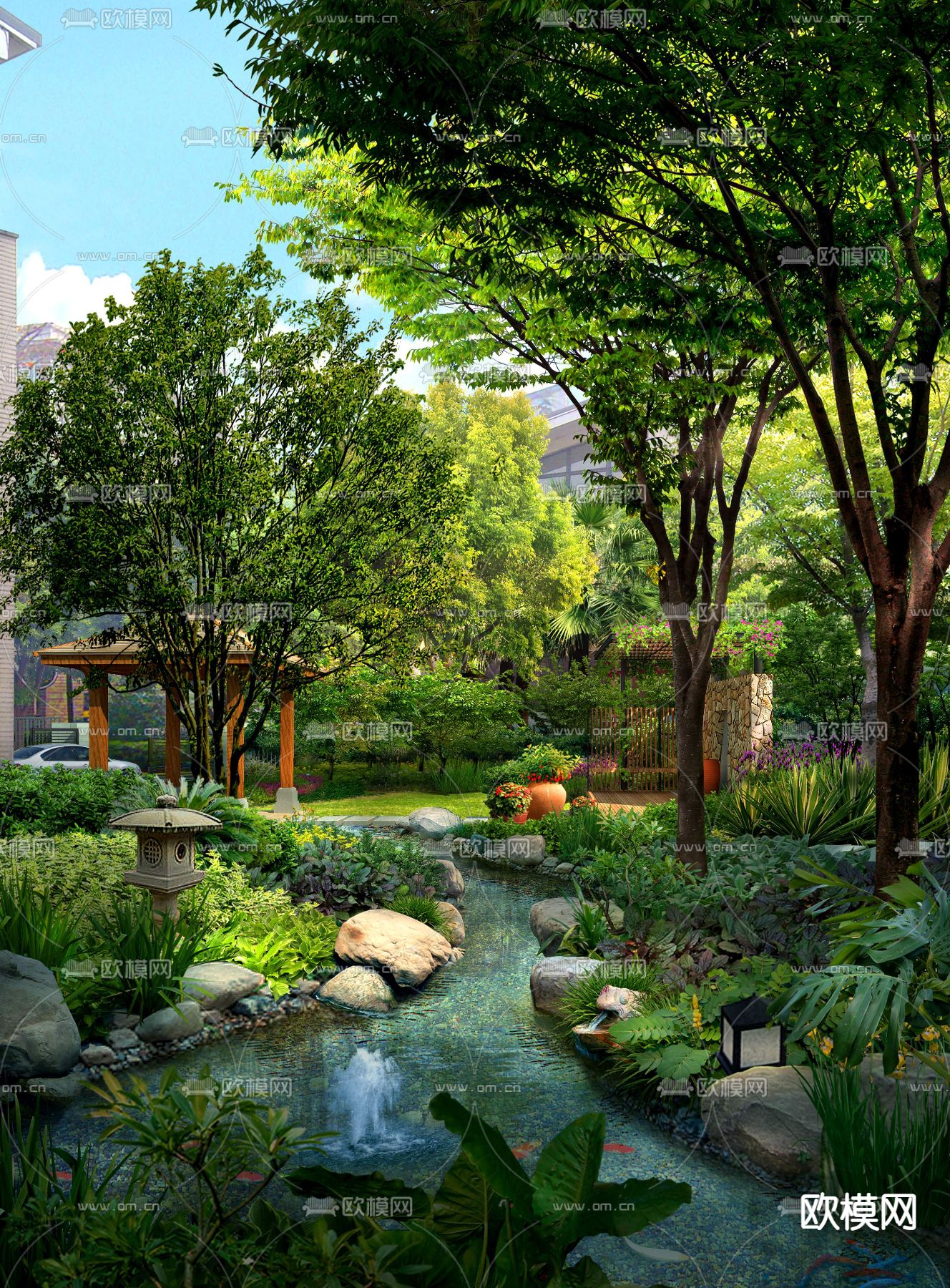 现代公园景观psd下载