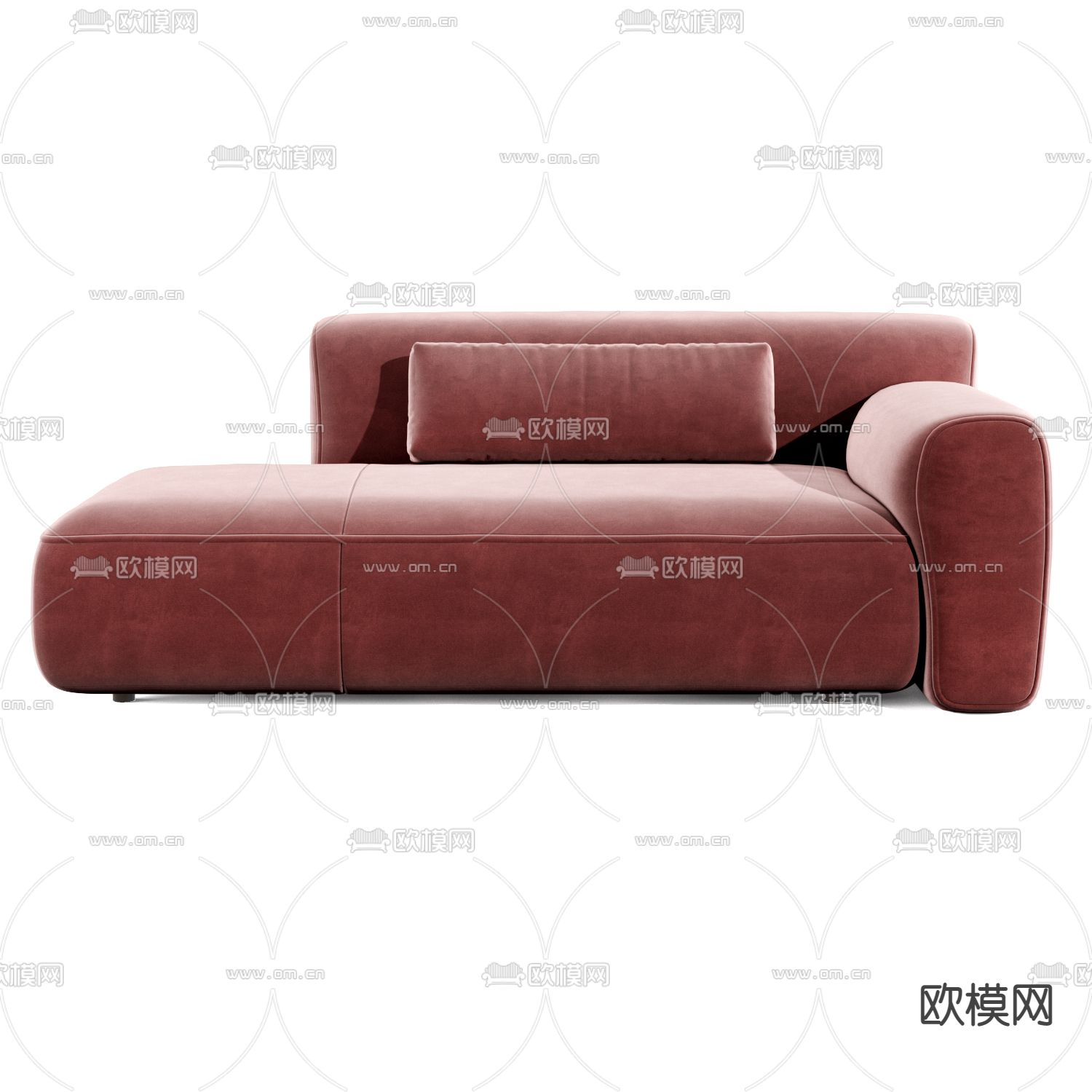 Flexform 红色贵妃椅3d模型下载（渲染图2）